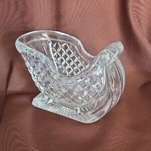 St George Crystal Santa Sleigh Candy Dish